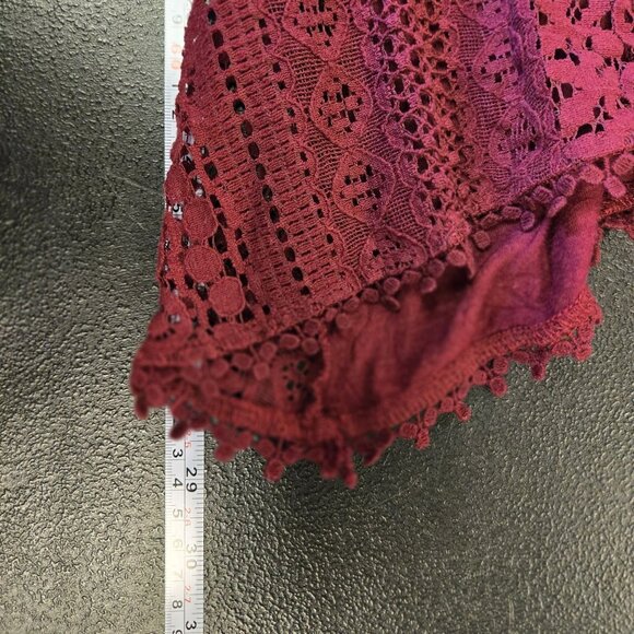 Vintage Y2K Eyeshadow Burgundy Lace Sleeveless Top Fairy Whismigoth - Picture 8 of 8